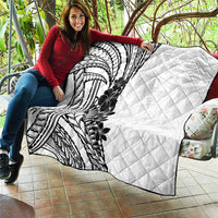 Black White Polynesia Tropical Flowers Quilt LT14 - Polynesian Pride