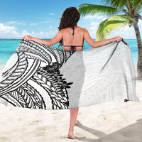 Black White Polynesia Tropical Flowers Sarong LT14 - Polynesian Pride