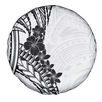 Black White Polynesia Tropical Flowers Spare Tire Cover LT14 - Polynesian Pride