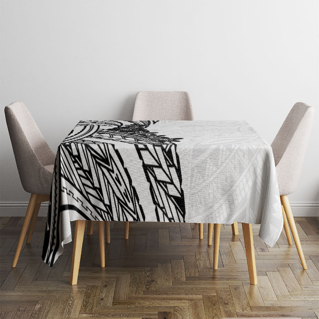 Black White Polynesia Tropical Flowers Tablecloth LT14 - Polynesian Pride
