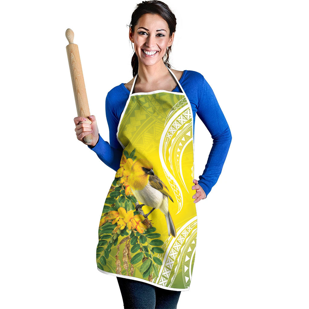 Hawaii Palila Mamane Apron Hawaiian Honeycreeper With Native Flower LT14 - Polynesian Pride