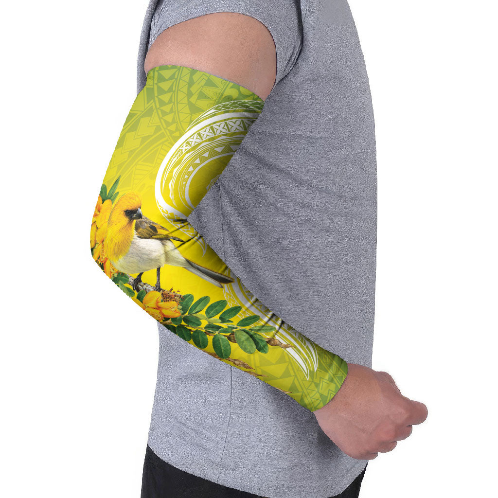 Hawaii Palila Mamane Arm Sleeves Hawaiian Honeycreeper With Native Flower LT14 - Polynesian Pride