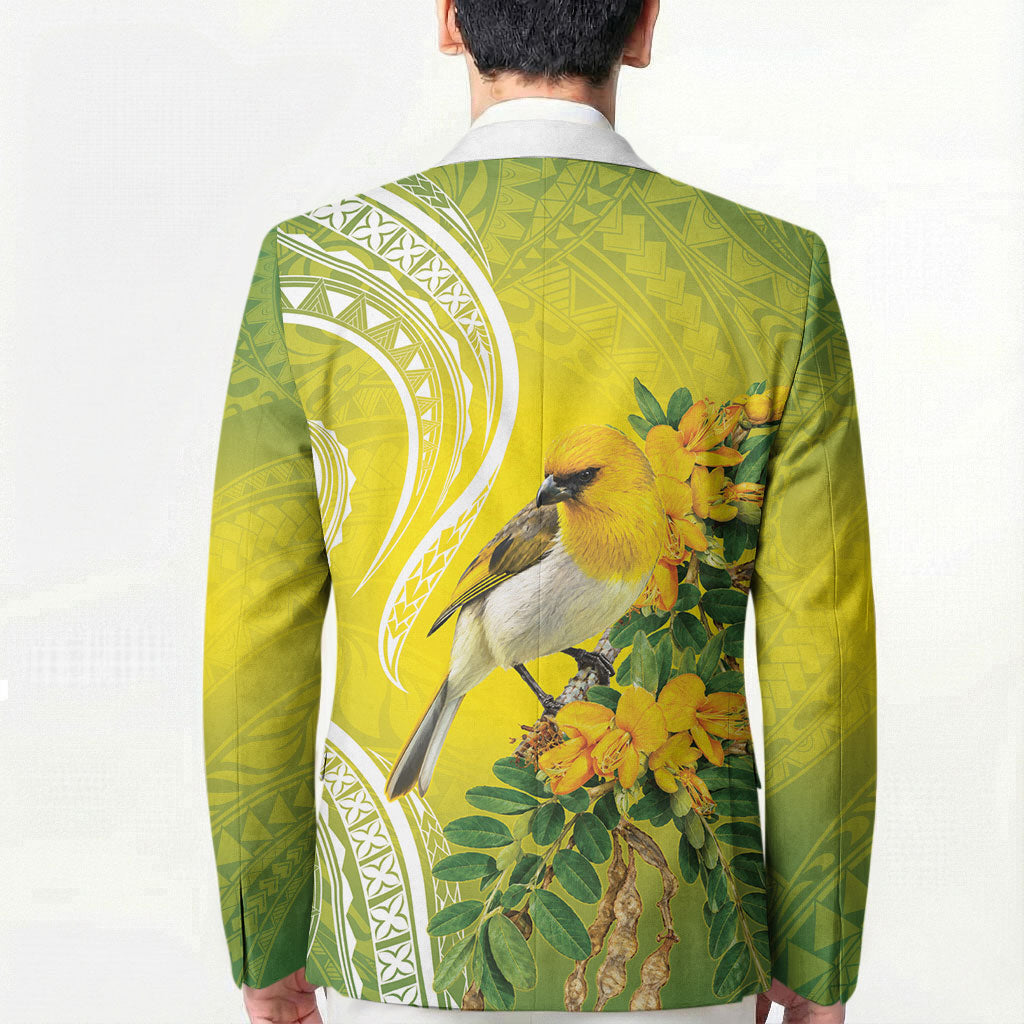 Hawaii Palila Mamane Blazer Hawaiian Honeycreeper With Native Flower