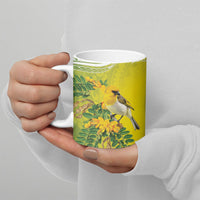 Hawaii Palila Mamane Ceramic Mug Hawaiian Honeycreeper With Native Flower