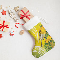 Hawaii Palila Mamane Christmas Stocking Hawaiian Honeycreeper With Native Flower LT14 - Polynesian Pride