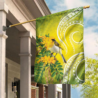 Hawaii Palila Mamane Garden Flag Hawaiian Honeycreeper With Native Flower LT14 House Flag Green - Polynesian Pride