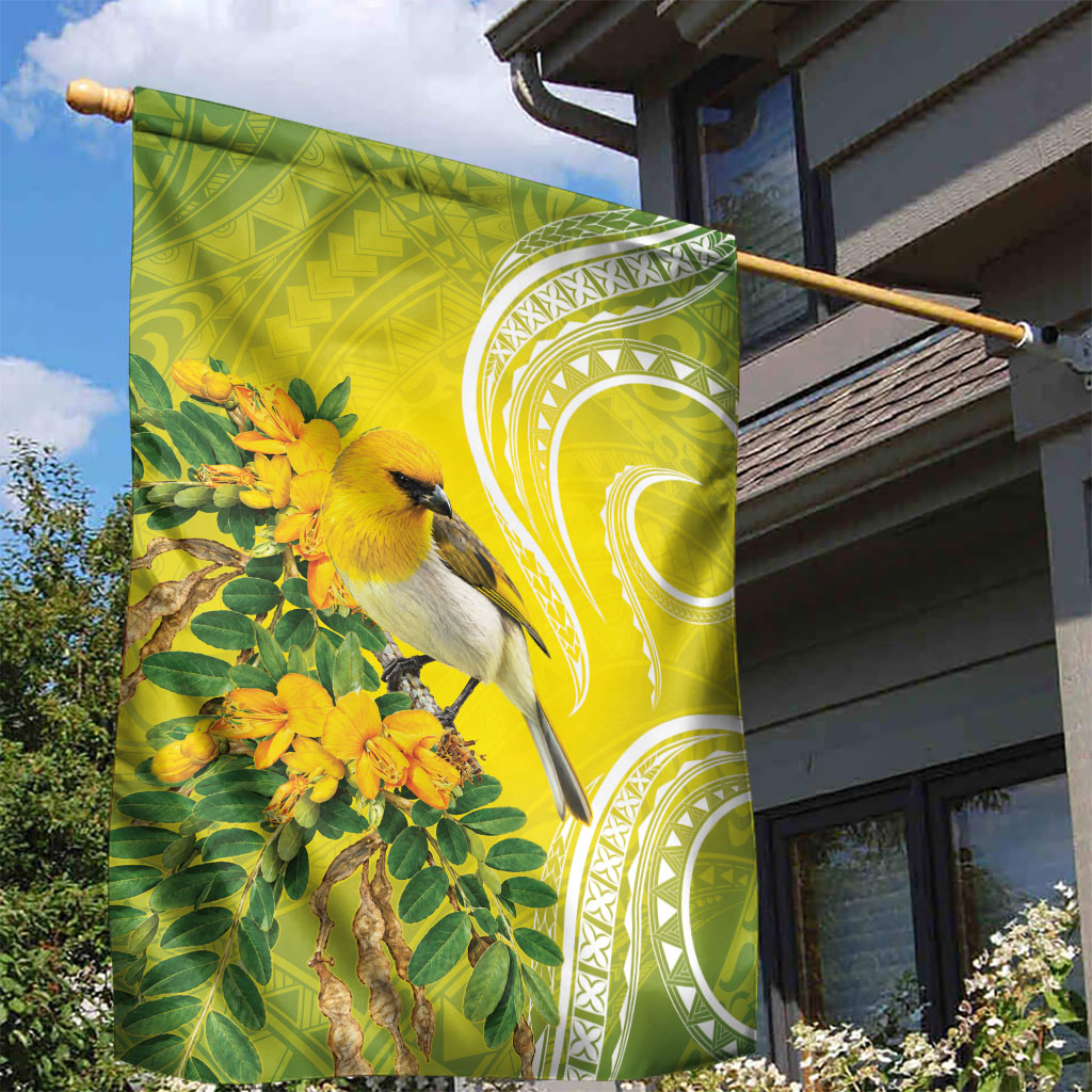 Hawaii Palila Mamane Garden Flag Hawaiian Honeycreeper With Native Flower LT14 - Polynesian Pride