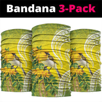 Hawaii Palila Mamane Neck Gaiter Hawaiian Honeycreeper With Native Flower LT14 package One Size: 25*50cm Green - Polynesian Pride
