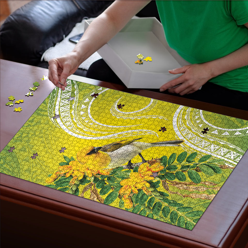 Hawaii Palila Mamane Puzzle Hawaiian Honeycreeper With Native Flower LT14 - Polynesian Pride