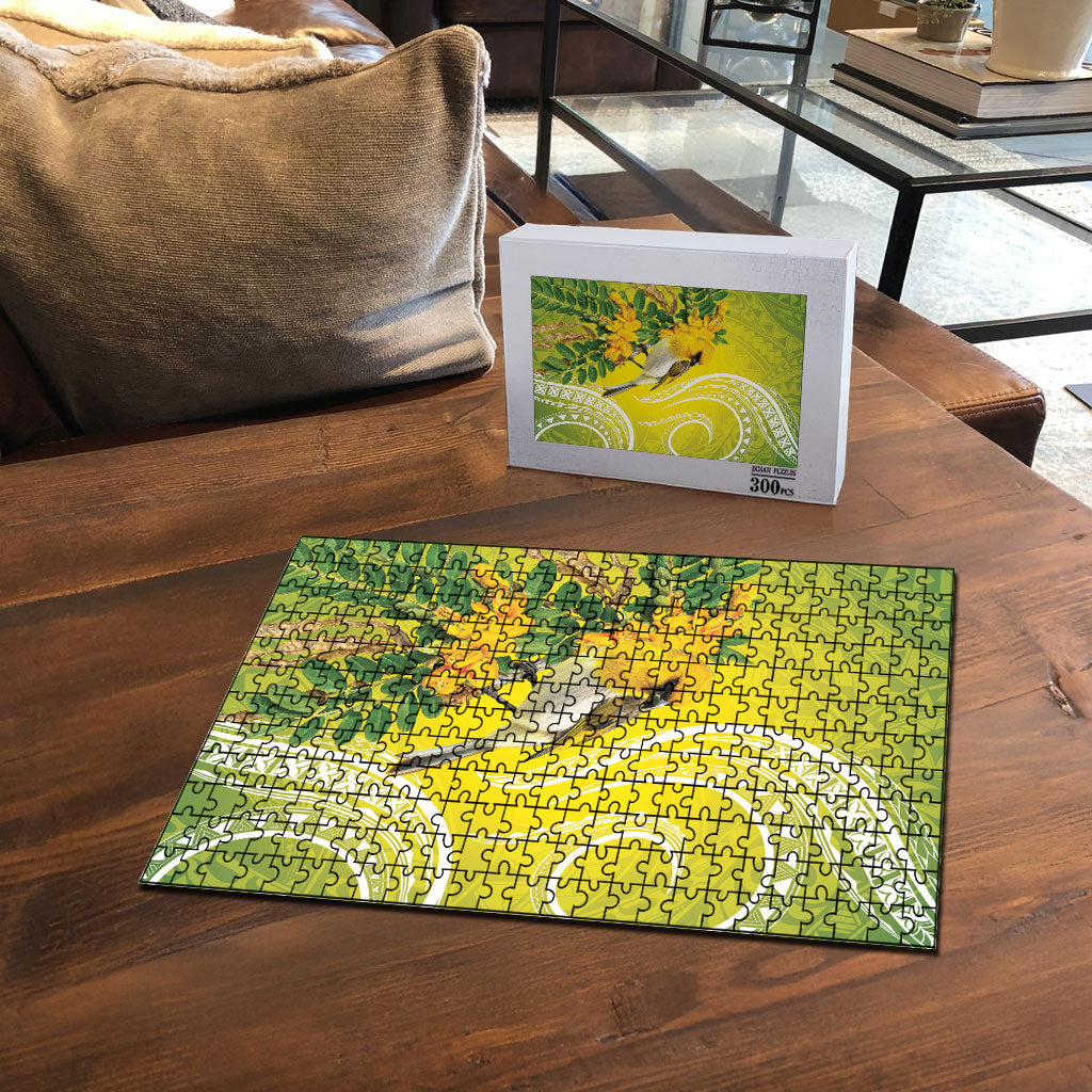 Hawaii Palila Mamane Puzzle Hawaiian Honeycreeper With Native Flower LT14 - Polynesian Pride