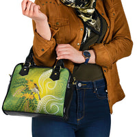 Hawaii Palila Mamane Shoulder Handbag Hawaiian Honeycreeper With Native Flower