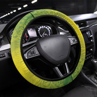 Hawaii Palila Mamane Steering Wheel Cover Hawaiian Honeycreeper With Native Flower LT14 Universal Fit Green - Polynesian Pride