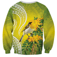 Hawaii Palila Mamane Sweatshirt Hawaiian Honeycreeper With Native Flower