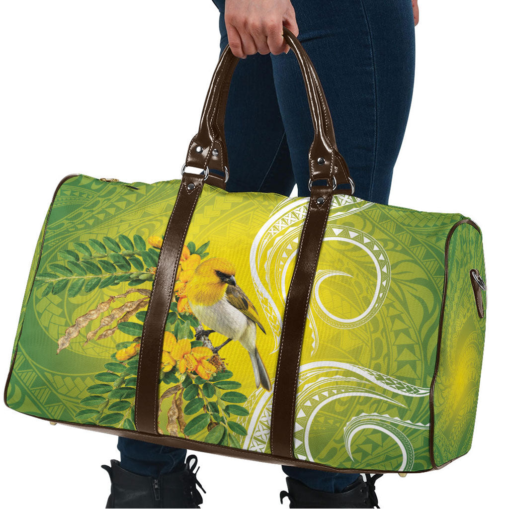 Hawaii Palila Mamane Travel Bag Hawaiian Honeycreeper With Native Flower LT14 - Polynesian Pride