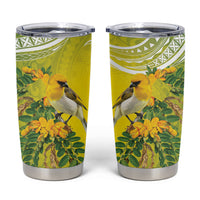 Hawaii Palila Mamane Tumbler Cup Hawaiian Honeycreeper With Native Flower LT14 Green - Polynesian Pride