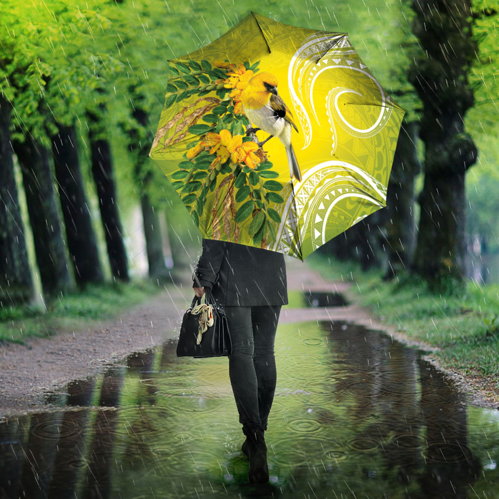 Hawaii Palila Mamane Umbrella Hawaiian Honeycreeper With Native Flower LT14 - Polynesian Pride