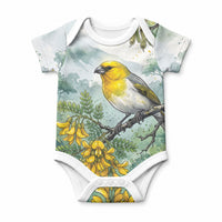 Aloha Hawaii Palila Mamane Watercolor Baby Onesie LT14 Watercolor - Polynesian Pride
