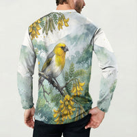 Aloha Hawaii Palila Mamane Watercolor Button Sweatshirt LT14 - Polynesian Pride