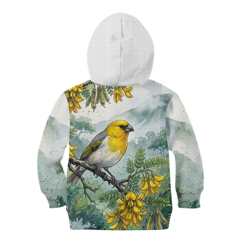 Aloha Hawaii Palila Mamane Watercolor Kid Hoodie LT14 - Polynesian Pride
