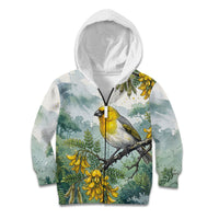 Aloha Hawaii Palila Mamane Watercolor Kid Hoodie LT14 Zip Hoodie Watercolor - Polynesian Pride