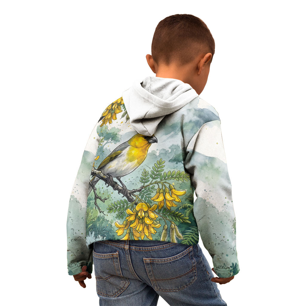 Aloha Hawaii Palila Mamane Watercolor Kid Hoodie LT14 - Polynesian Pride