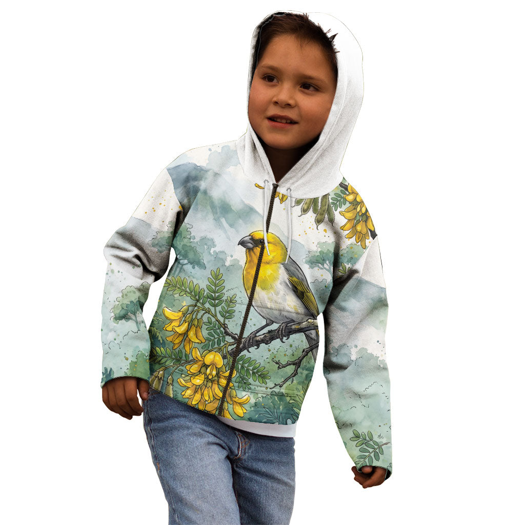 Aloha Hawaii Palila Mamane Watercolor Kid Hoodie LT14 - Polynesian Pride