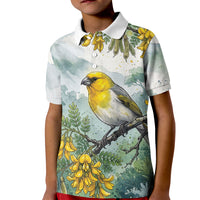 Aloha Hawaii Palila Mamane Watercolor Kid Polo Shirt LT14 Kid Watercolor - Polynesian Pride