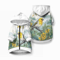 Aloha Hawaii Palila Mamane Watercolor Pet Hoodie LT14 Zip-up Watercolor - Polynesian Pride