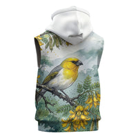 Aloha Hawaii Palila Mamane Watercolor Sleeveless Zip Hoodie LT14 - Polynesian Pride