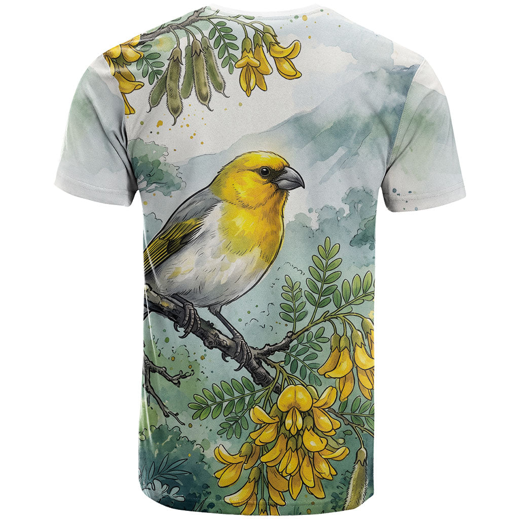 Aloha Hawaii Palila Mamane Watercolor T Shirt