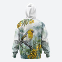 Aloha Hawaii Palila Mamane Watercolor Zip Hoodie LT14 - Polynesian Pride