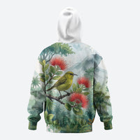 Aloha Hawaii Amakihi Ohia Lehua Watercolor Hoodie LT14 - Polynesian Pride