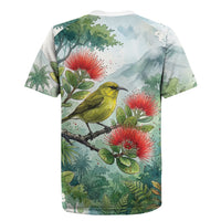 Aloha Hawaii Amakihi Ohia Lehua Watercolor Rugby Jersey LT14 - Polynesian Pride