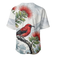 Aloha Hawaii Apapane Ohia Lehua Watercolor Baseball Jersey LT14 - Polynesian Pride