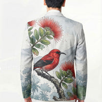 Aloha Hawaii Apapane Ohia Lehua Watercolor Blazer