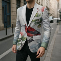 Aloha Hawaii Apapane Ohia Lehua Watercolor Blazer
