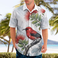 Aloha Hawaii Apapane Ohia Lehua Watercolor Hawaiian Shirt LT14 - Polynesian Pride