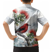 Aloha Hawaii Apapane Ohia Lehua Watercolor Hawaiian Shirt LT14 - Polynesian Pride