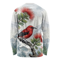 Aloha Hawaii Apapane Ohia Lehua Watercolor Long Sleeve Shirt LT14 - Polynesian Pride