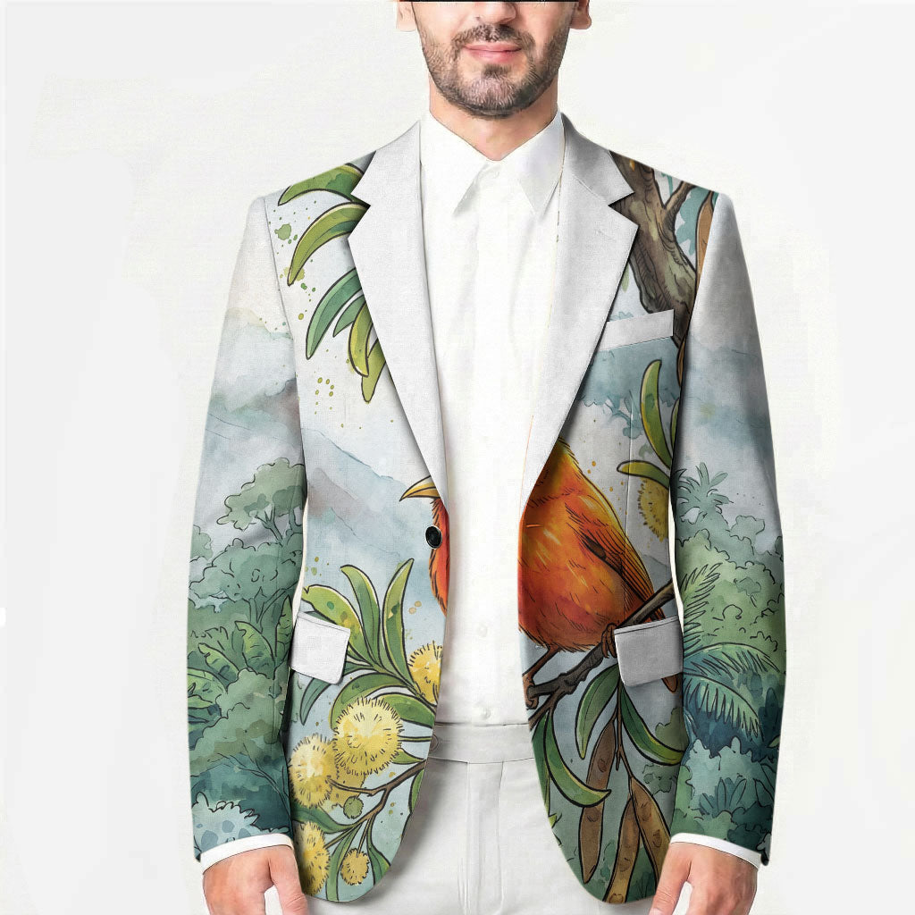 Aloha Hawaii Akepa Koa Tree Watercolor Blazer LT14 - Polynesian Pride