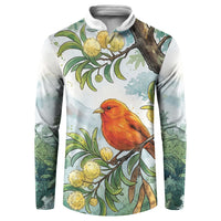Aloha Hawaii Akepa Koa Tree Watercolor Button Sweatshirt LT14 Watercolor - Polynesian Pride