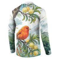 Aloha Hawaii Akepa Koa Tree Watercolor Button Sweatshirt LT14 - Polynesian Pride