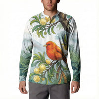 Aloha Hawaii Akepa Koa Tree Watercolor Button Sweatshirt LT14 - Polynesian Pride