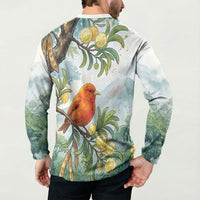 Aloha Hawaii Akepa Koa Tree Watercolor Button Sweatshirt LT14 - Polynesian Pride