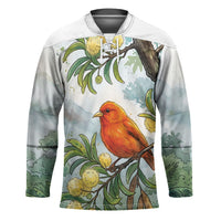 Aloha Hawaii Akepa Koa Tree Watercolor Hockey Jersey