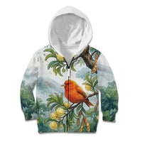 Aloha Hawaii Akepa Koa Tree Watercolor Kid Hoodie