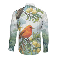 Aloha Hawaii Akepa Koa Tree Watercolor Long Sleeve Button Shirt LT14 - Polynesian Pride