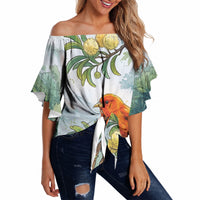 Aloha Hawaii Akepa Koa Tree Watercolor Off Shoulder Wrap Waist Top LT14 Watercolor - Polynesian Pride