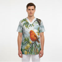 Aloha Hawaii Akepa Koa Tree Watercolor Scrub Top LT14 - Polynesian Pride