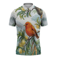 Aloha Hawaii Akepa Koa Tree Watercolor Zipper Polo Shirt LT14 Watercolor - Polynesian Pride